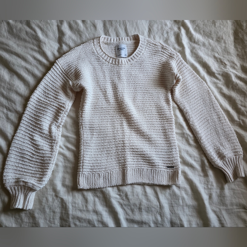 Abercrombie & Fitch Textured Knit Sweater, XSmall, Cream